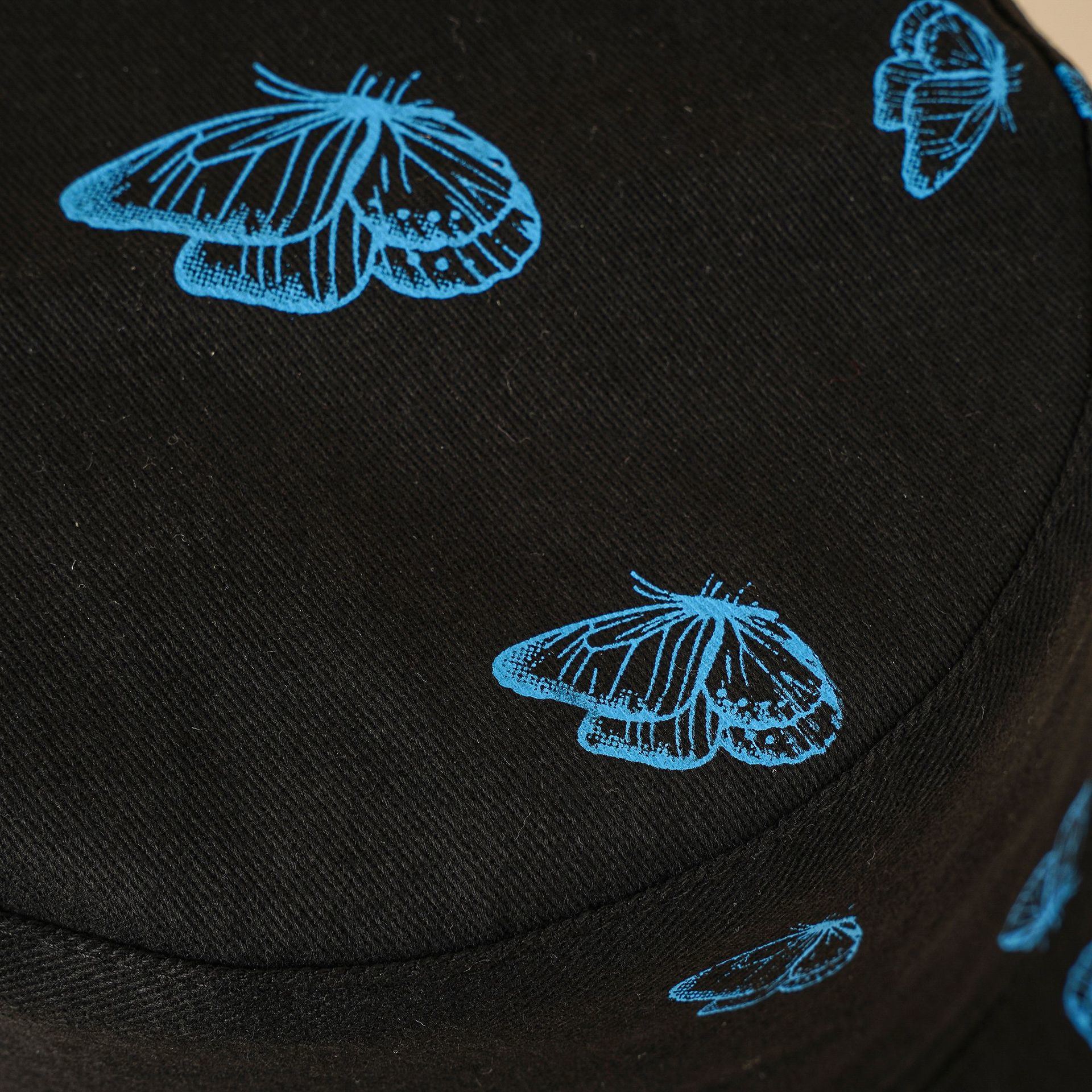 New butterfly print fisherman hat female summer Korean version fashion double-sided pot hat sun hat tide Doba